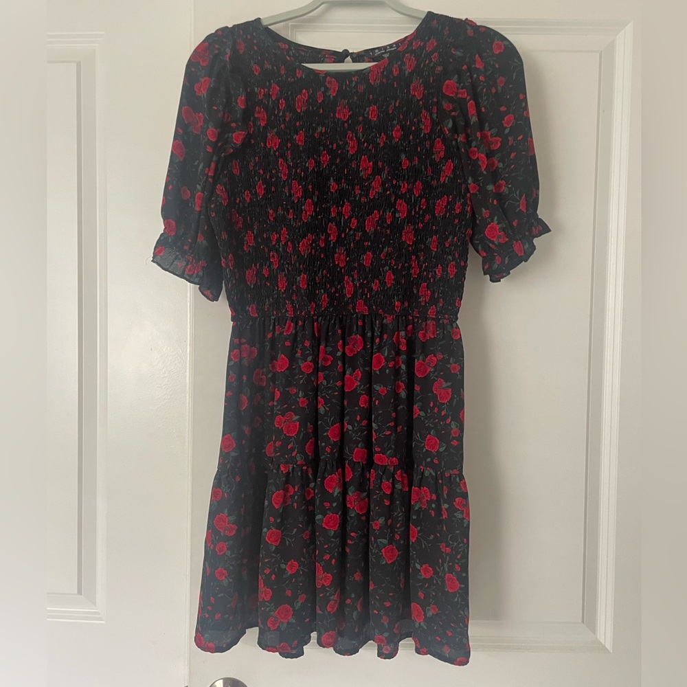 Trixxi Black and Red Floral Dress- barely worn
